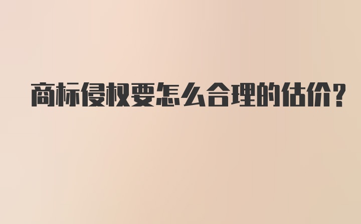 商标侵权要怎么合理的估价？