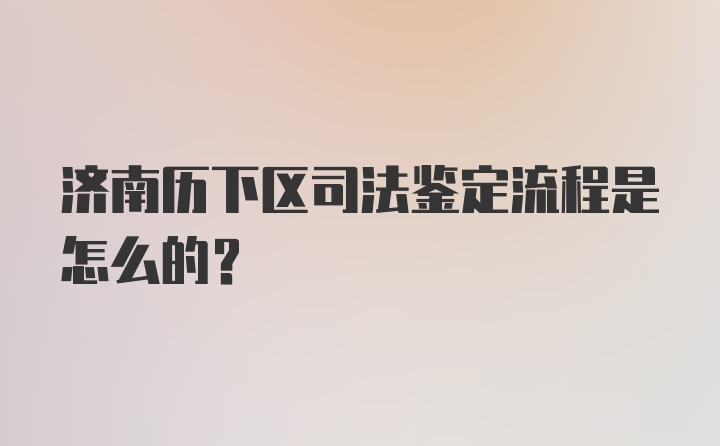 济南历下区司法鉴定流程是怎么的？