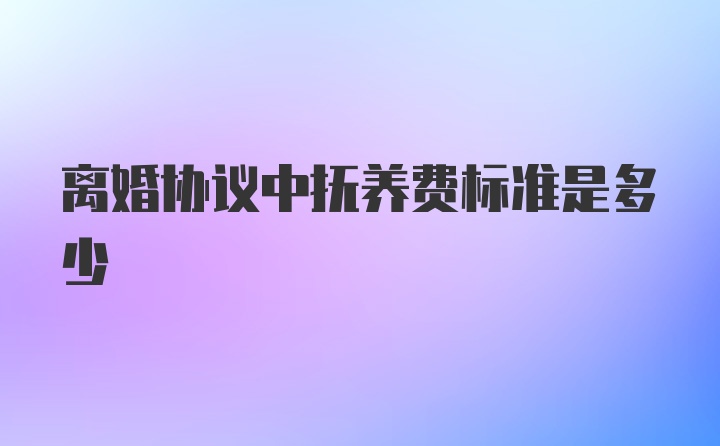 离婚协议中抚养费标准是多少