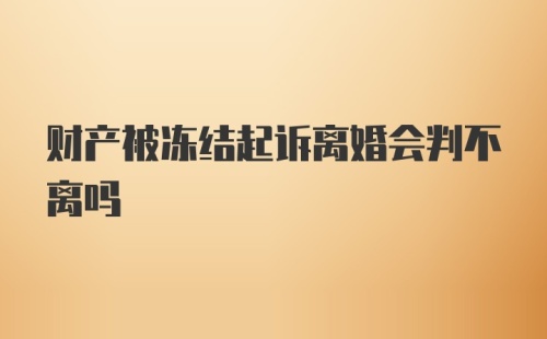 财产被冻结起诉离婚会判不离吗