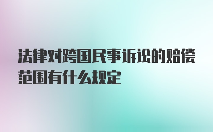 法律对跨国民事诉讼的赔偿范围有什么规定