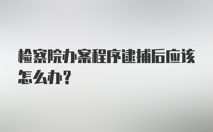 检察院办案程序逮捕后应该怎么办?