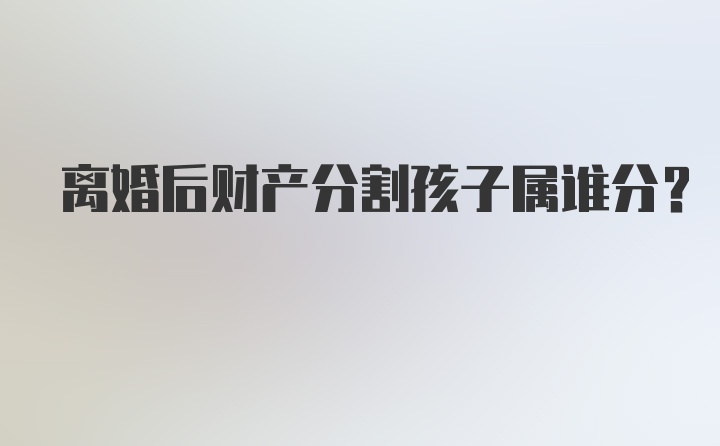 离婚后财产分割孩子属谁分？