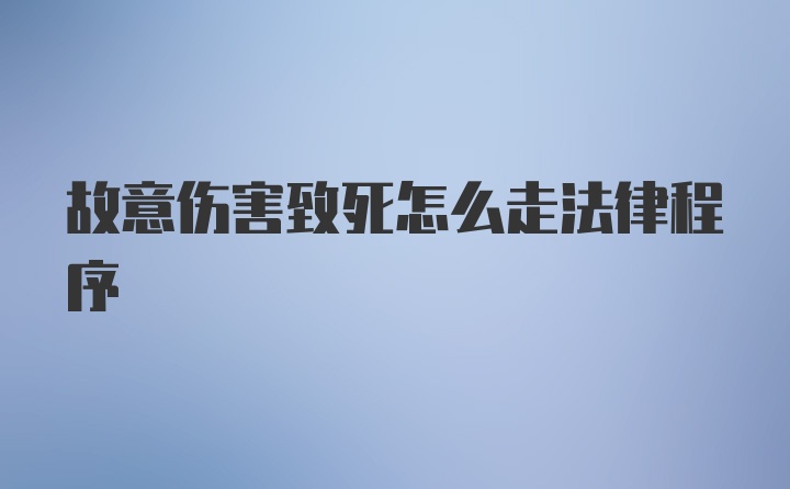 故意伤害致死怎么走法律程序