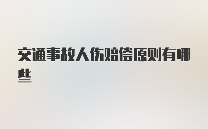 交通事故人伤赔偿原则有哪些