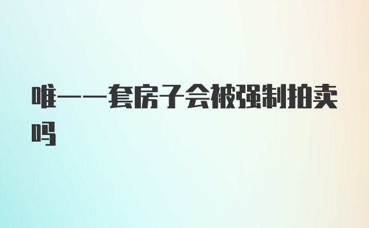 唯一一套房子会被强制拍卖吗