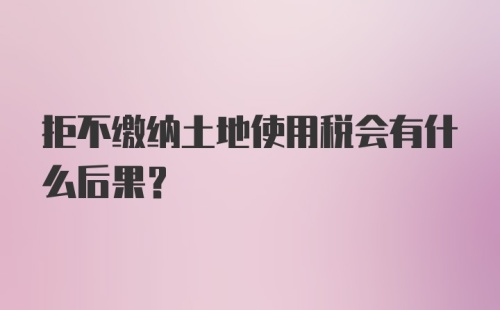 拒不缴纳土地使用税会有什么后果？