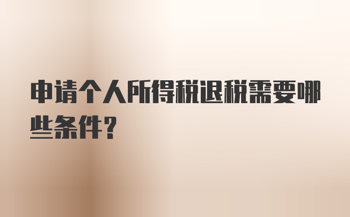 申请个人所得税退税需要哪些条件？