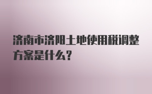 济南市济阳土地使用税调整方案是什么？