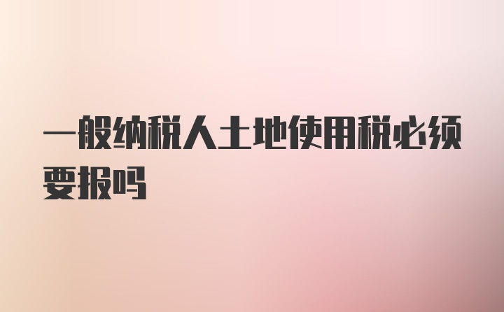 一般纳税人土地使用税必须要报吗