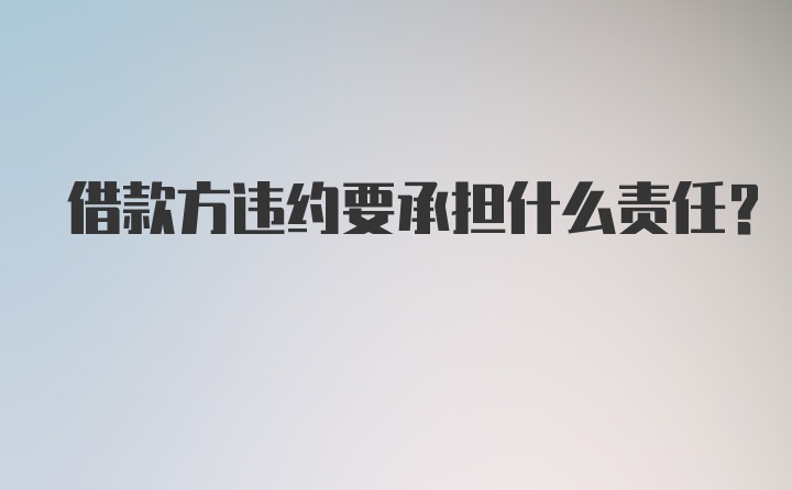 借款方违约要承担什么责任?