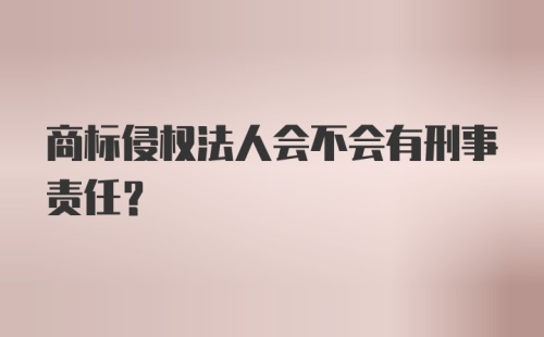 商标侵权法人会不会有刑事责任？