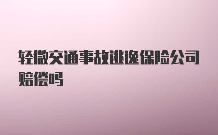 轻微交通事故逃逸保险公司赔偿吗