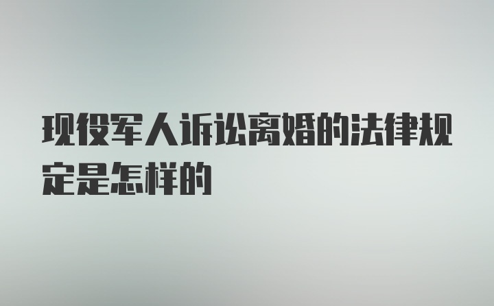 现役军人诉讼离婚的法律规定是怎样的