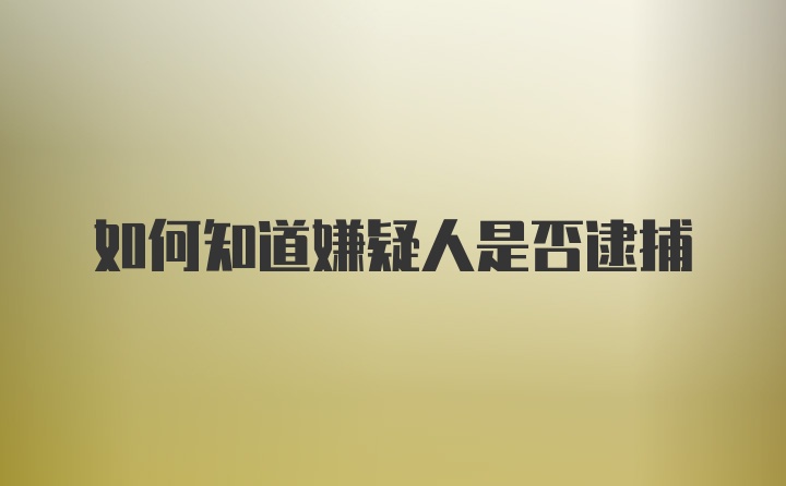 如何知道嫌疑人是否逮捕