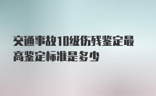 交通事故10级伤残鉴定最高鉴定标准是多少