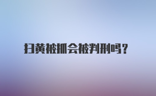 扫黄被抓会被判刑吗？