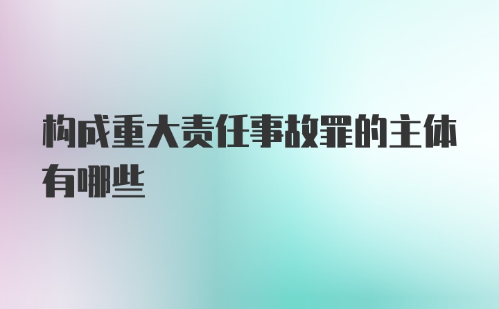 构成重大责任事故罪的主体有哪些