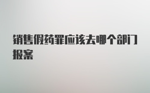 销售假药罪应该去哪个部门报案