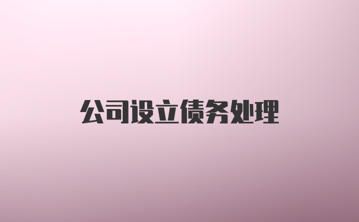 公司设立债务处理