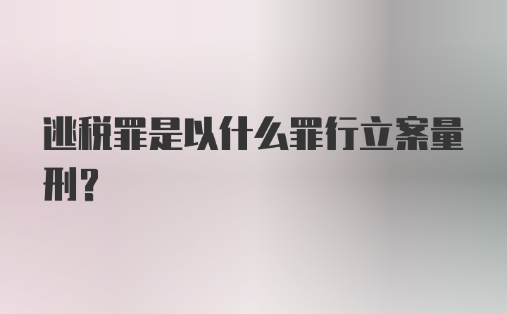 逃税罪是以什么罪行立案量刑？