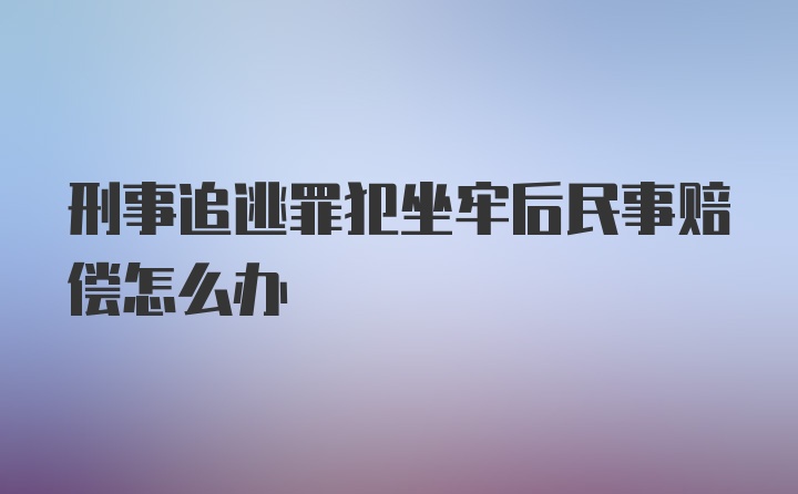 刑事追逃罪犯坐牢后民事赔偿怎么办