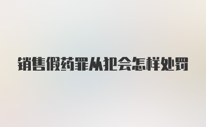 销售假药罪从犯会怎样处罚