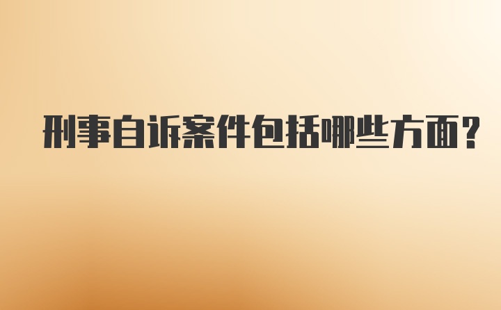 刑事自诉案件包括哪些方面？