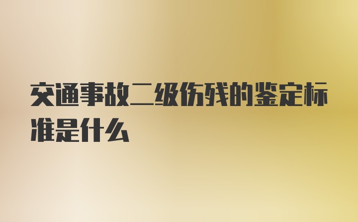 交通事故二级伤残的鉴定标准是什么