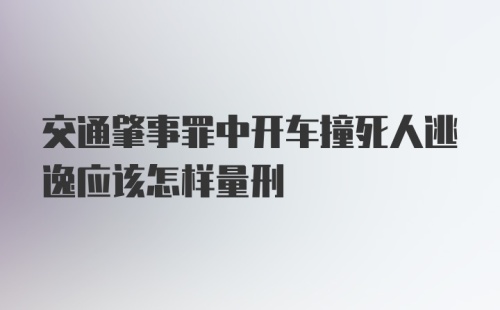 交通肇事罪中开车撞死人逃逸应该怎样量刑