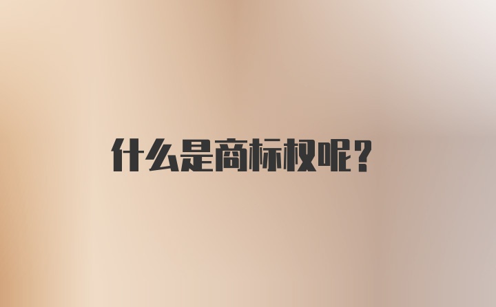 什么是商标权呢？