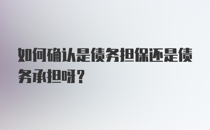 如何确认是债务担保还是债务承担呀?