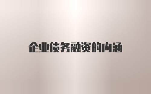 企业债务融资的内涵