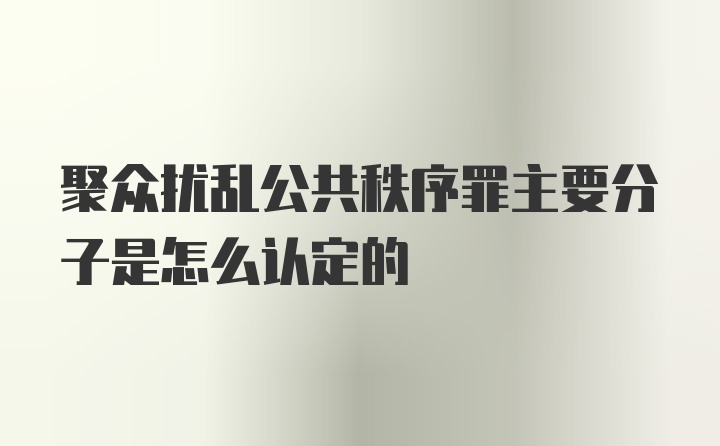 聚众扰乱公共秩序罪主要分子是怎么认定的