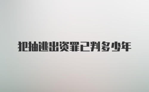 犯抽逃出资罪已判多少年