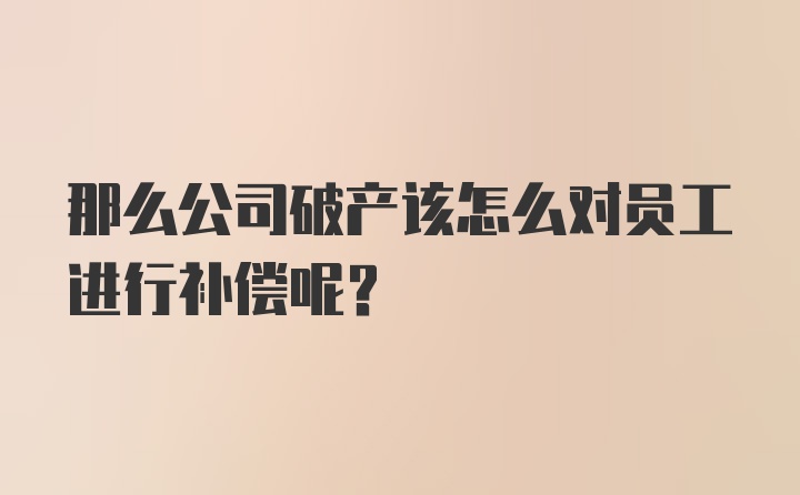 那么公司破产该怎么对员工进行补偿呢？