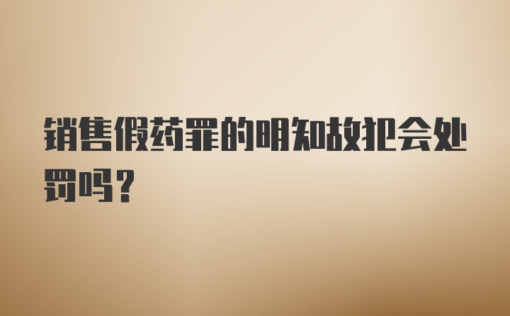 销售假药罪的明知故犯会处罚吗？