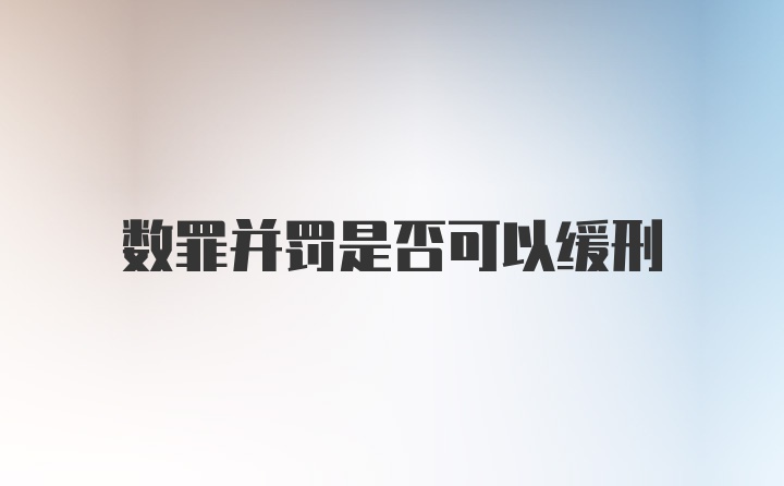 数罪并罚是否可以缓刑