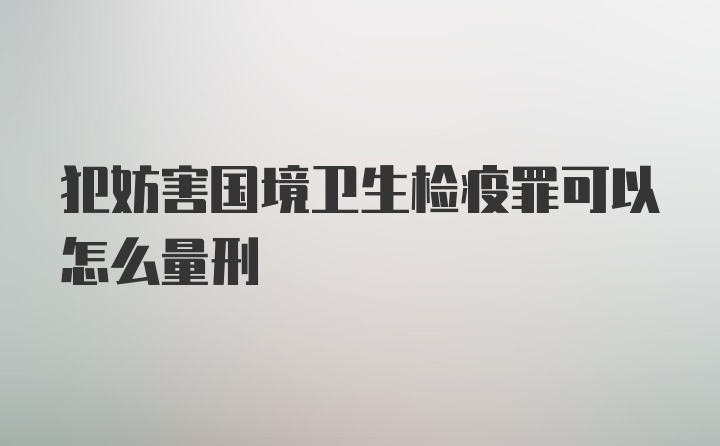 犯妨害国境卫生检疫罪可以怎么量刑