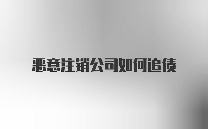 恶意注销公司如何追债
