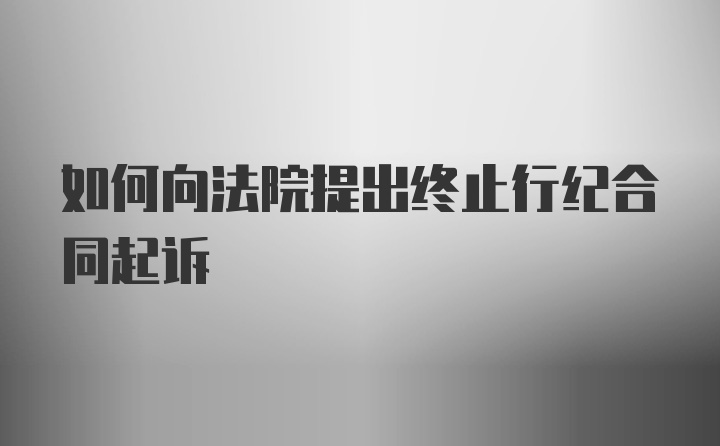 如何向法院提出终止行纪合同起诉