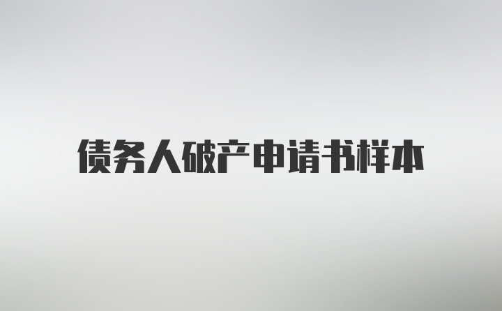 债务人破产申请书样本