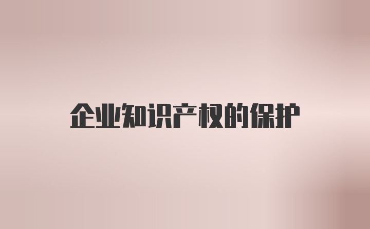 企业知识产权的保护