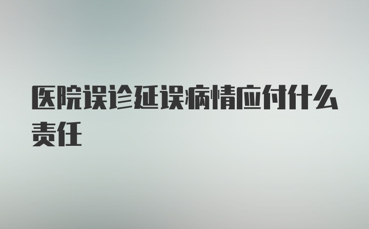 医院误诊延误病情应付什么责任