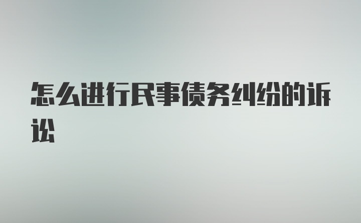 怎么进行民事债务纠纷的诉讼