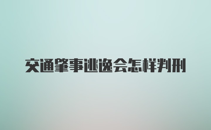 交通肇事逃逸会怎样判刑