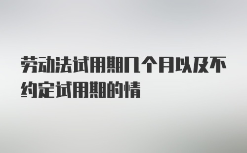 劳动法试用期几个月以及不约定试用期的情