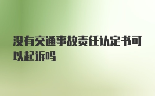 没有交通事故责任认定书可以起诉吗