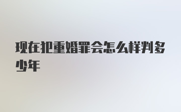 现在犯重婚罪会怎么样判多少年