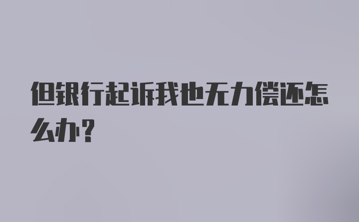 但银行起诉我也无力偿还怎么办？